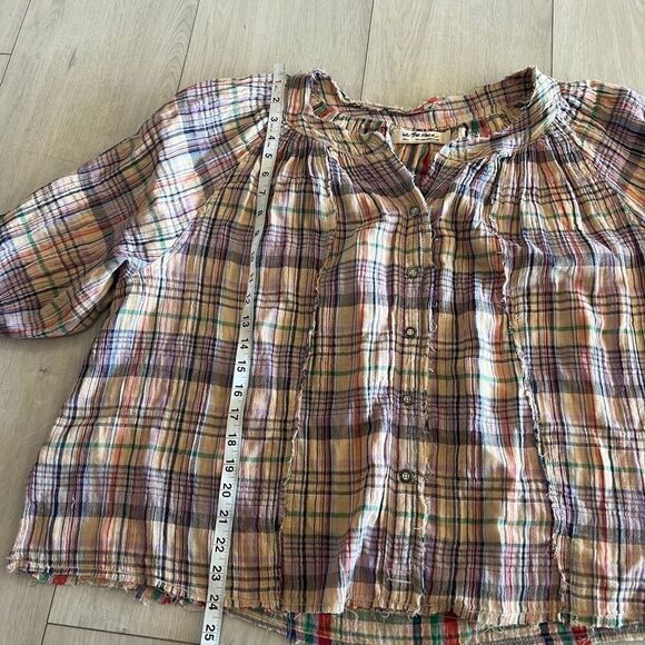 Free People Women's Lucy Cotton Button-Front Swing Blouse size S - Picture 2 of 9